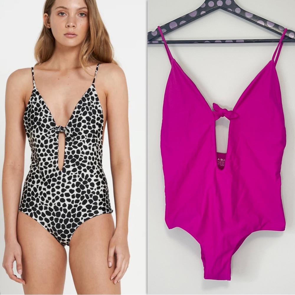 Aila Blue Midnight In Paris One Piece Pink Swimsuit Size Large